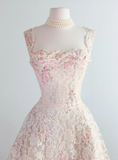 Retro Pink Floral Exquisite Embroidery Design A-Line Short Homecoming Dress Party Dress HZ1024