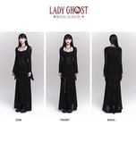New Gothic Style Fashion Bell Sleeve Design Sense Long-sleeved Split Dress HZ1024