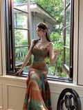 New Fashion Elegant Colorful Design Mermaid Spaghetti Strap Dress HZ1024
