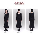 Elegant Fashion Tassels Lace Cuff Design Long-sleeved Dress HZ1024