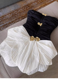 Simple Fashion Strapless Bow Design A-line Mini Party Dresses Homecoming Dresses, HZ1024