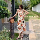 New Fashion Floral Design A-Line Spaghetti Strap Dress HZ1024