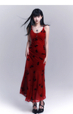 Simple Fashion Floral Pattern Design Spaghetti Strap Dress HZ1024