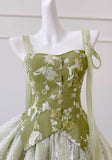 New Fashion Olive Green Mesh Lace Sequined Short Prom Dress, A-line Homecoming Dress HZ1024