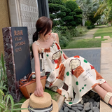 New Fashion Floral Design A-Line Spaghetti Strap Dress HZ1024