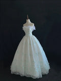 Retro Embroidery Off-the-shoulder Chiffon Tulle Sweet 16 Quinceanera A-Line Evening Dress Ball Gown HZ1024