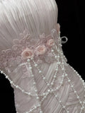 Elegant Light Pink Strapless Chiffon Sweet 16 Quinceanera Mermaid Evening Dress Ball Gown HZ1024