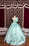 Retro Tiffany Blue One-shoulder Beaded Sweet 16 Quinceanera A-Line Evening Dress Ball Gown HZ1024