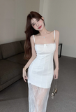 New Stylish Design Elegant Split Spaghetti Strap Dress HZ1024
