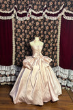 Vintage Light Pink Sweetheart Satin Sweet 16 Quinceanera A-Line Princess Evening Dress Ball Gown HZ1024