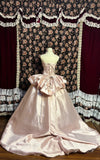 Vintage Light Pink Sweetheart Satin Sweet 16 Quinceanera A-Line Princess Evening Dress Ball Gown HZ1024