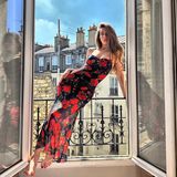 Women New Simple Fashion Yellow High-waist Spaghetti Strap Dress HZ1024