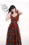 New Fashion Floral Pattern Design Spaghetti Strap Dress HZ1024