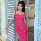 Women New Simple Fashion Slim-fit Spaghetti Strap Dress HZ1024