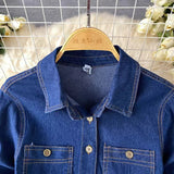 New Fashion Simple Belt Design Denim Dress HZ1024