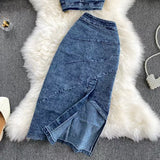 New Tank Top High-waisted Denim skirt For Women HZ1024