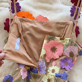 New Haute Couture Floral Embroidery High-waisted Elegant Halter Dress HZ1024