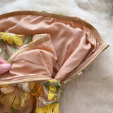 New Sleeveless Waist Slimming Floral Embroidery Design Irregular Strapless Dress HZ1024