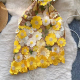 New Sleeveless Waist Slimming Floral Embroidery Design Irregular Strapless Dress HZ1024