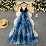 Elegant Spaghetti Strap High-waisted Organza Party Gala Ball Gown HZ1024