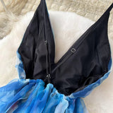 Elegant Spaghetti Strap High-waisted Organza Party Gala Ball Gown HZ1024