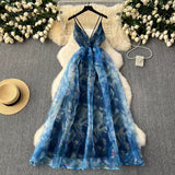 Elegant Spaghetti Strap High-waisted Organza Party Gala Ball Gown HZ1024
