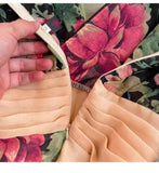 New Stylish Elegant V-neck High-waisted Floral Dress HZ1024