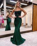 Off The Shoulder Charming Long Mermaid Sexy Green Women Prom Dresses HZ1024