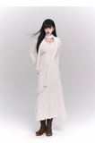 New Fashion White Sweater Style Long-sleeved Dress HZ1024