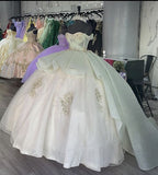 Elegant Shiny Embroidery Sweet 16 Quinceanera A-Line Floor-length Prom Dress Birthday Dress Evening Dress Ball Gown HZ1024
