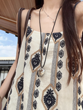 New Fashion Floral Loose-fitting Design Beach Holiday A-line Spaghetti Strap Dress HZ1024