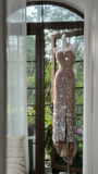 Gorgeous Glittering Sequined Halter-neck Sheath Prom Dress Evening Dress HZ1024