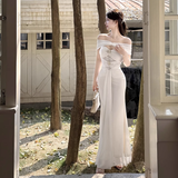 Gorgeous Ivory Off-the-shoulder Sweetheart Applique Beaded Mermaid Long Prom Dress Evening Dress HZ1024