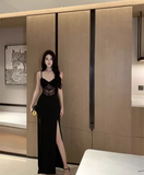 New Sexy Black Sleeveless Lace Spaghetti Strap Dress HZ1024