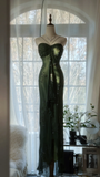 Elegant Dark Green Sparkling Beaded Sweetheart Romantic Evening Dress Prom Dresses HZ1024