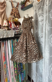 Vintage Leopard Print Halter Dress Design A-Line Homecoming Dress Party Dress HZ1024