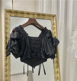 Vintage Black Mermaid Long Sleeve Ruffle Graduation Gown Evening Dress HZ1024