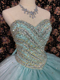 Retro Sweetheart Strapless Beading A-Line Tulle Quinceanera Dresses Evening Ball Gowns HZ1024