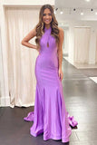 Lilac Trumpet Cross Front Long Formal Dress HZ1024