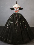 Black Tulle Lace Long Prom Dress, Black Tulle Long Evening Dress HZ1024