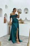 NEW ARRIVAL OFF-THE-SHOULDER SLEEVELESS MERMAID EVENING PARTY GOWNS LONG SLIT HZ1024