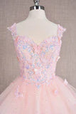 Cute Pink 3D Butterfly Design A-line Tulle Backless Short Homecoming Dress HZ1024