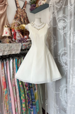 Vintage Simple Ivory Elegant A-Line Short Homecoming Dress Party Dress HZ1024