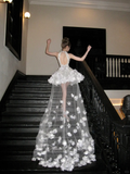 Fashion Silvery Backless Sparkling Beaded Design Romantic A-line Short Homecoming Dress HZ1024