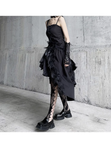 Women Fashion Black Irregular Spaghetti Strap Dress HZ1024