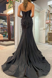 Strapless Keyhole Mermaid Long Dress with Slit HZ1024