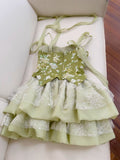 New Fashion Olive Green Mesh Lace Sequined Short Prom Dress, A-line Homecoming Dress HZ1024