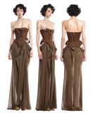 Fashion Strapless Patchwork Butterflies Design A-line Women Dress HZ1024