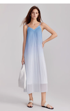 Simple Gradient Color Design Beach Holiday A-line Spaghetti Strap Dress HZ1024