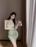 New Style Light Green Tulle Design A-line One-shoulder Homecoming Dress HZ1024